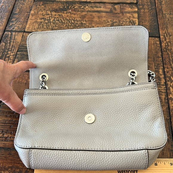 Michael Kors Gray Structured Shoulder Bag with Chain Strap - Picture 4 of 14